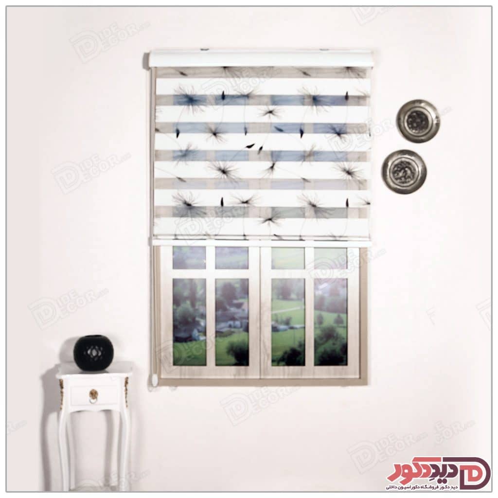 پرده زبرا چاپی گلدار  کد H-147 -3