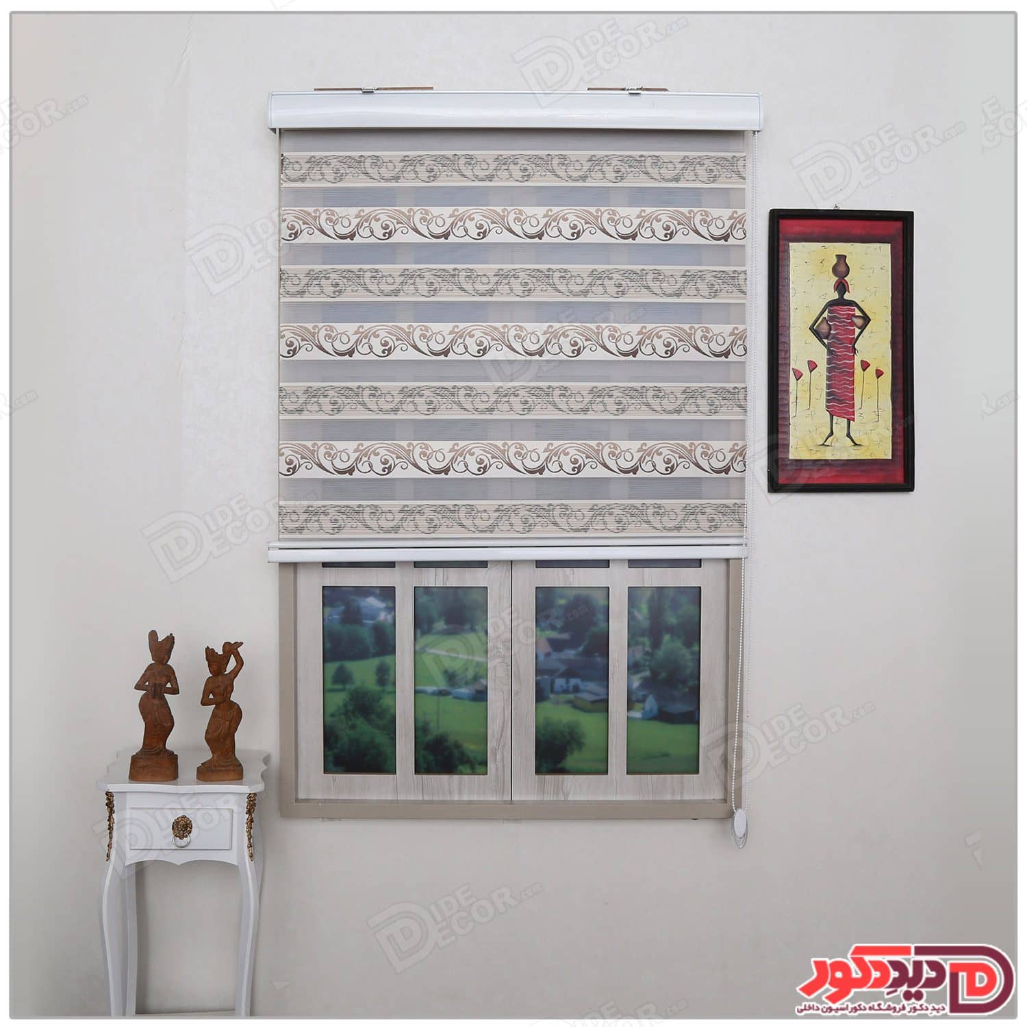 پرده زبرا ترک مدل پلیسه دار کد SNJ-5026-101