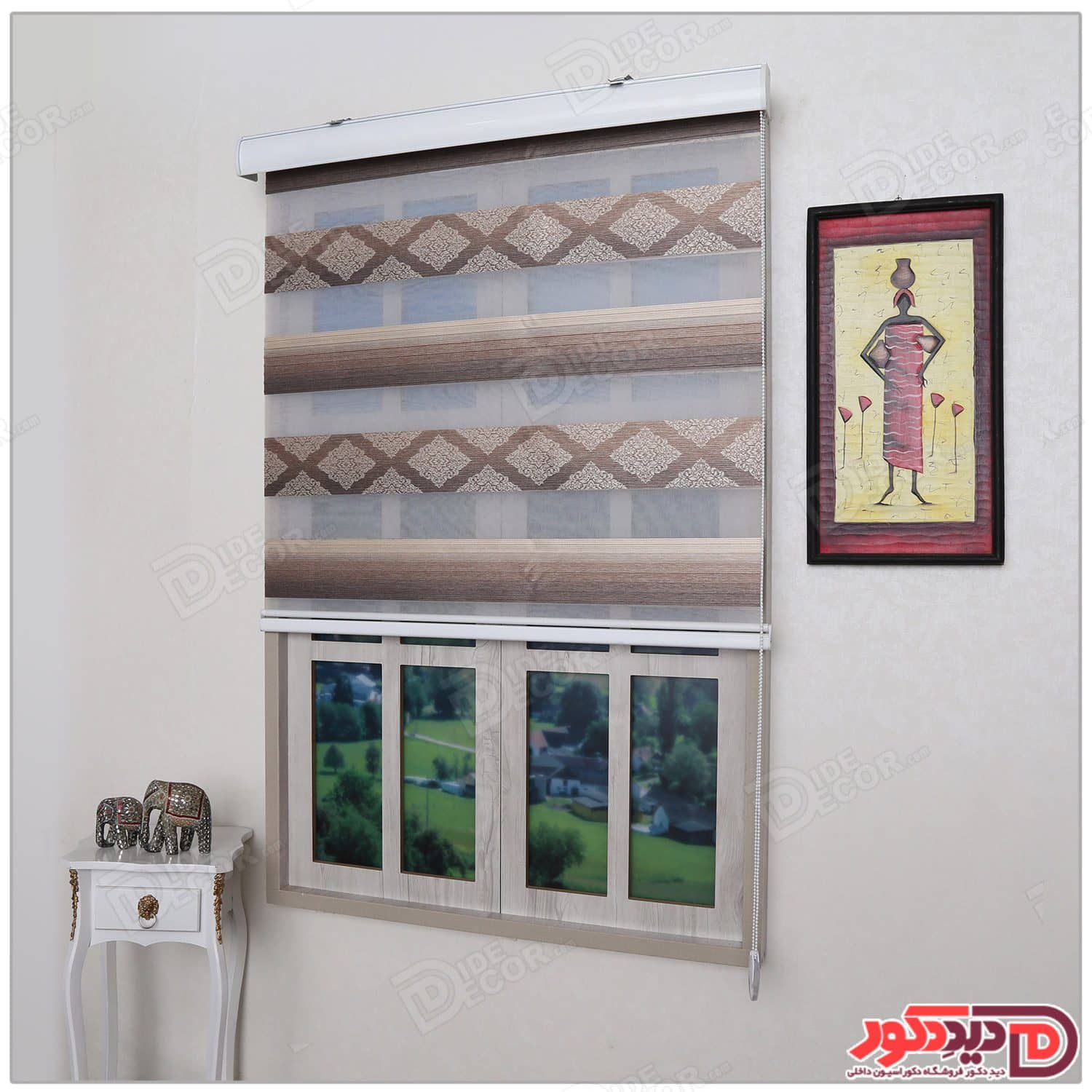 پرده زبرا ترک مدل پلیسه دار کد SNJ-5028-102