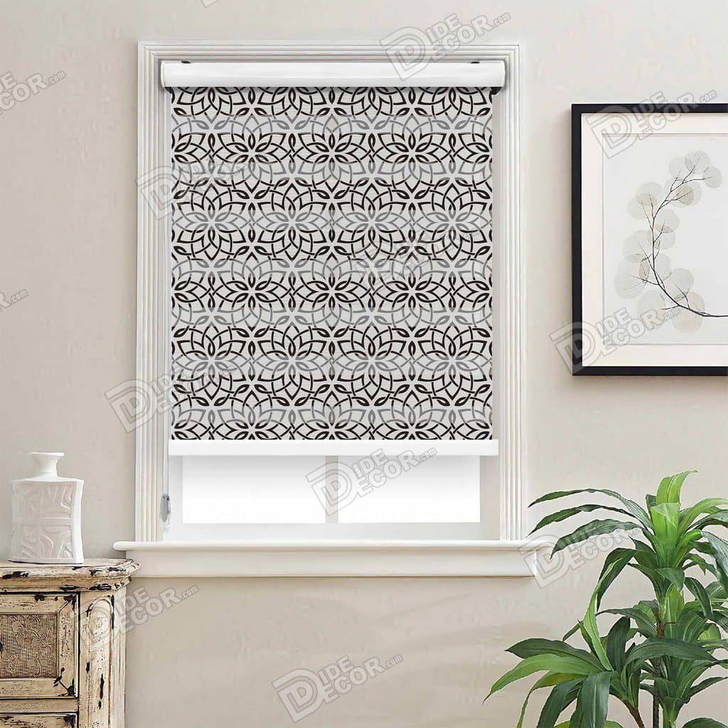 پرده زبرا تصویری چاپ دو رو  کلاسیک کد ZES-58