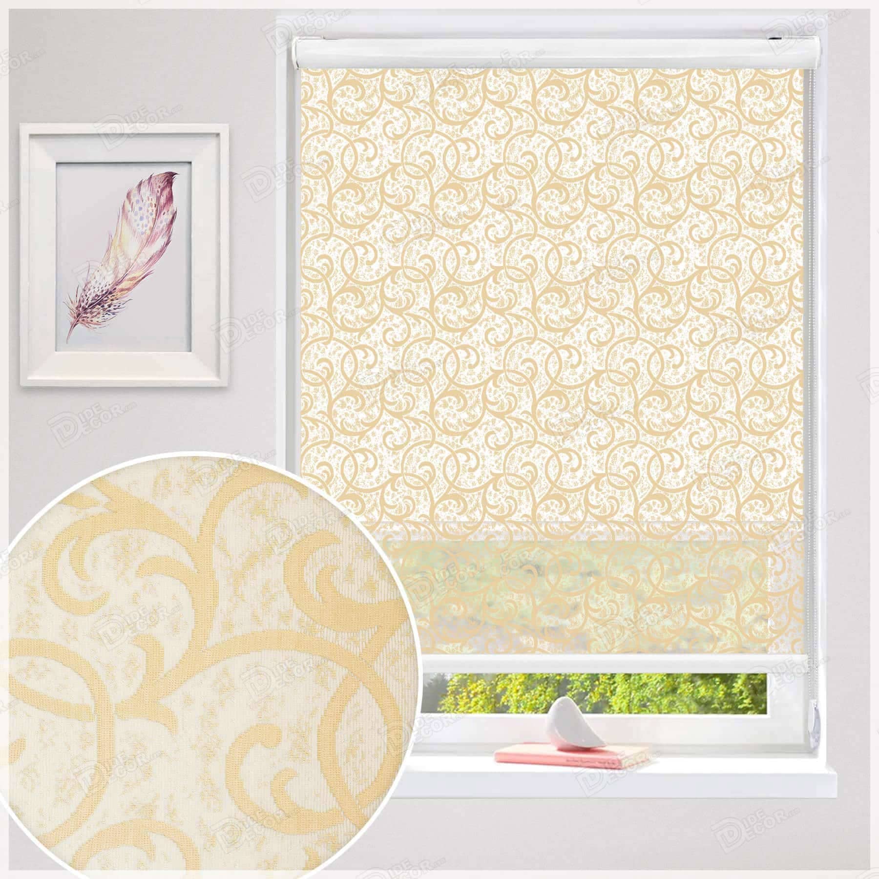 پرده شب و روز راشل کد 02-3518 رنگ کرم طرح دانه برفی cream shades blinds