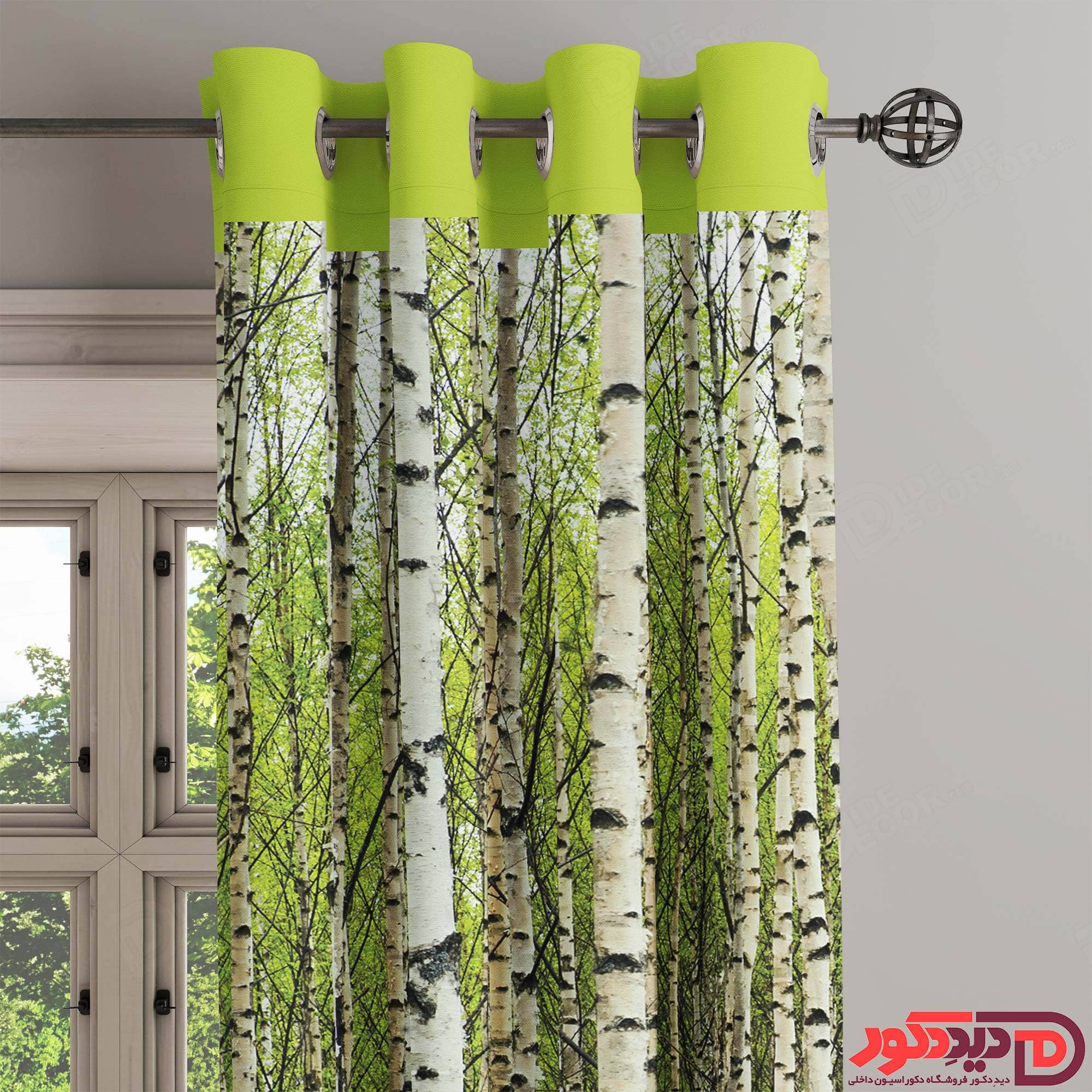 پرده پانچ مخمل چاپی طرح و مدل منظره کد M-25