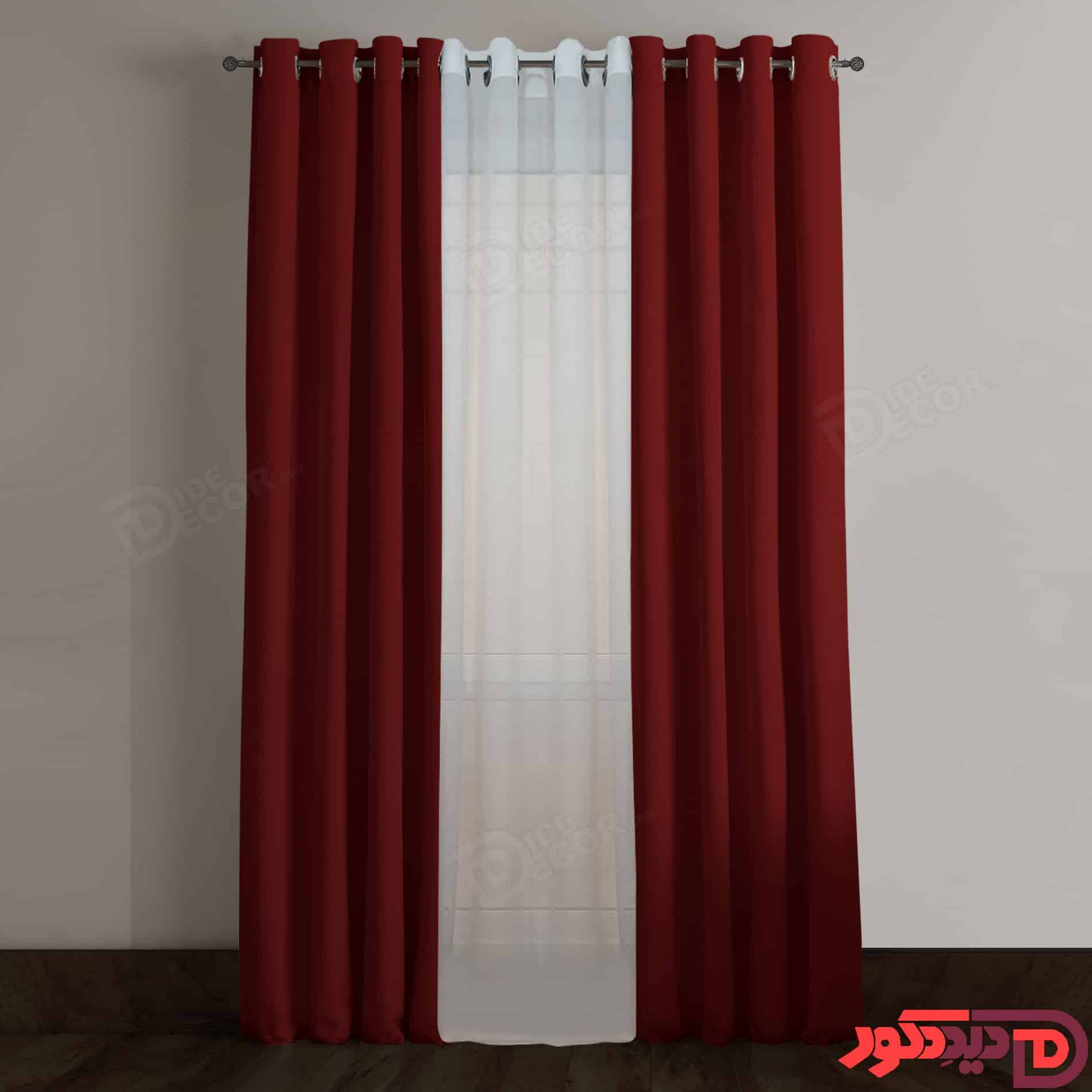 پرده پانچ رنگ زرشکی تیره قرمز پررنگ کد 66113