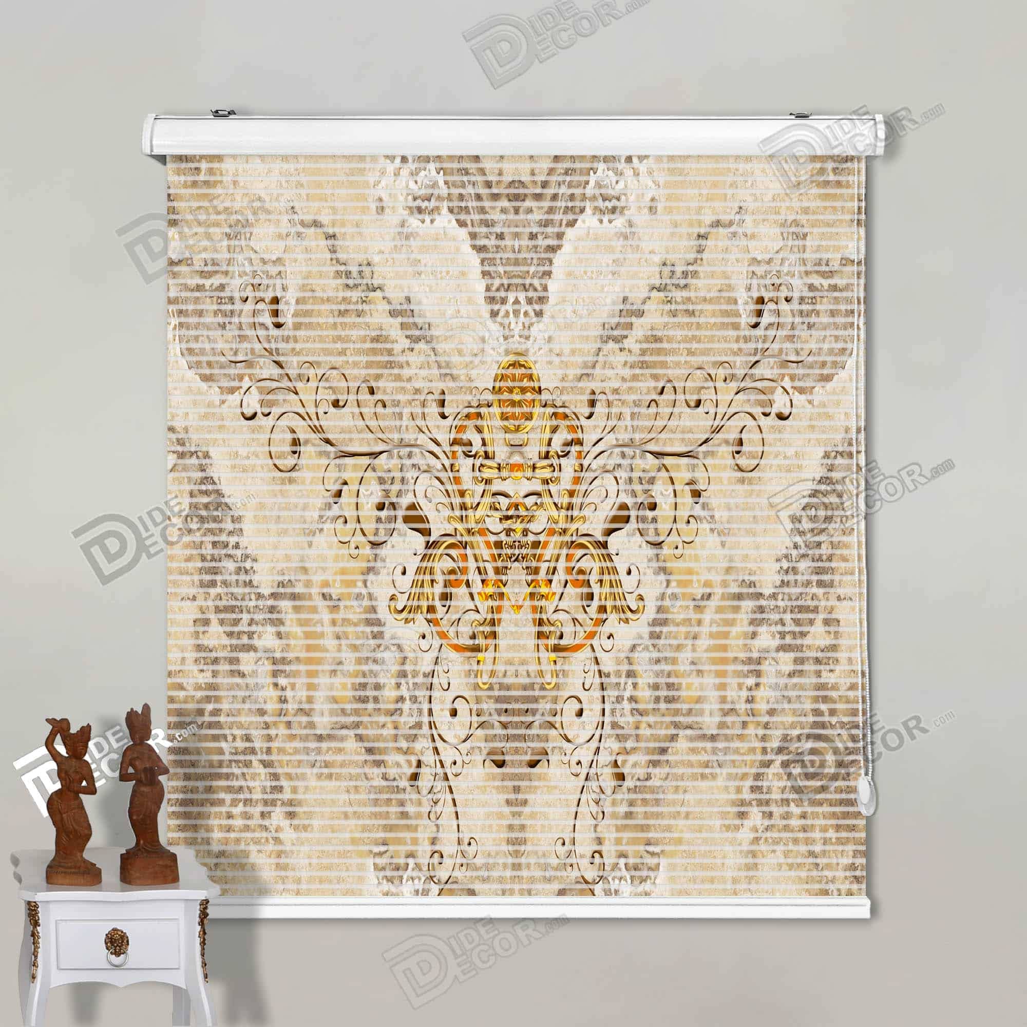 پرده زبرا تصویری لوستر کلاسیک مرمر کد 3df-033