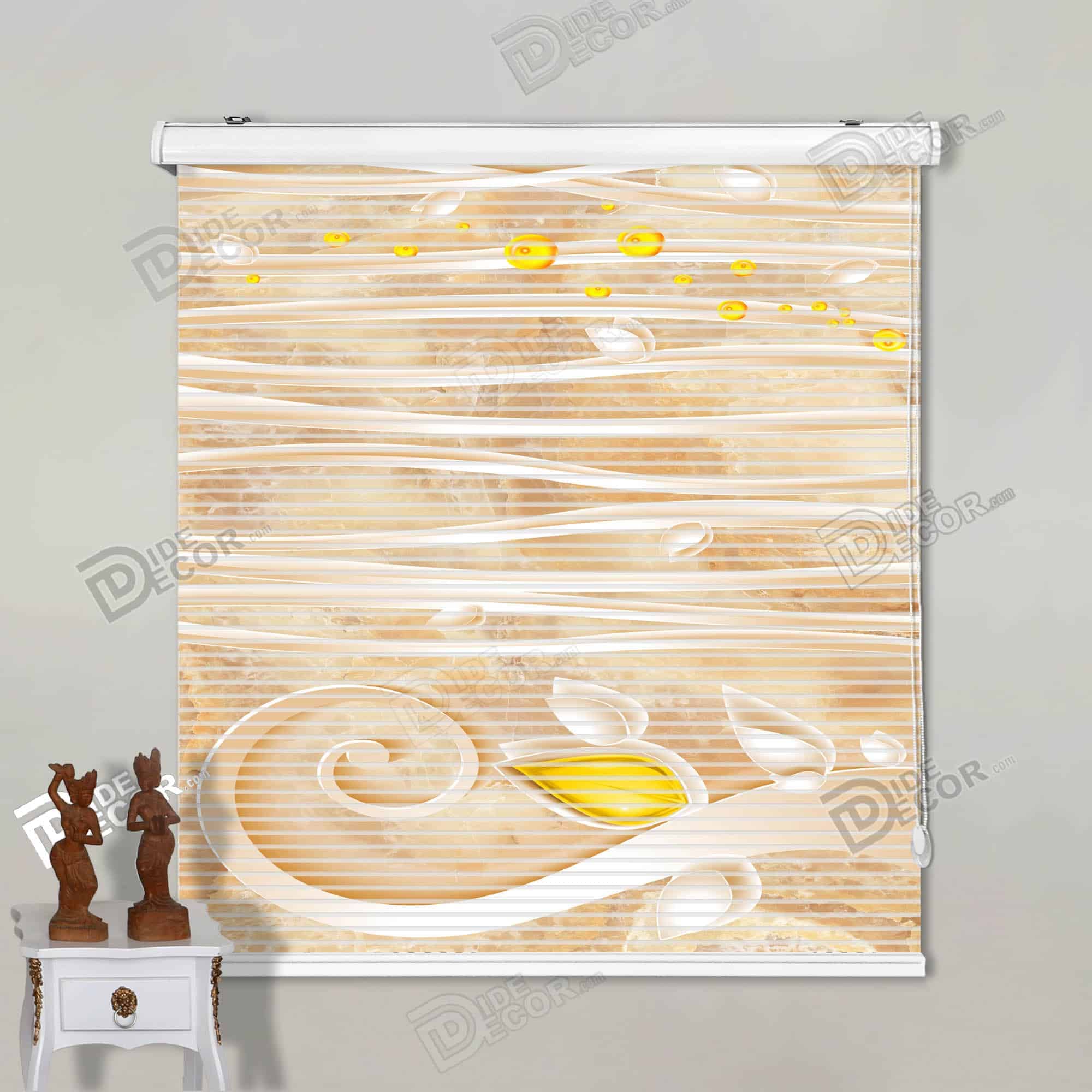 پرده زبرا تصویری موج قطره کرم کد 3df-071