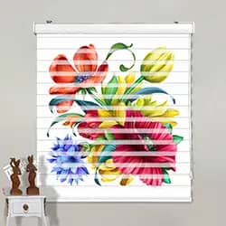 پرده زبرا گل و گلدار