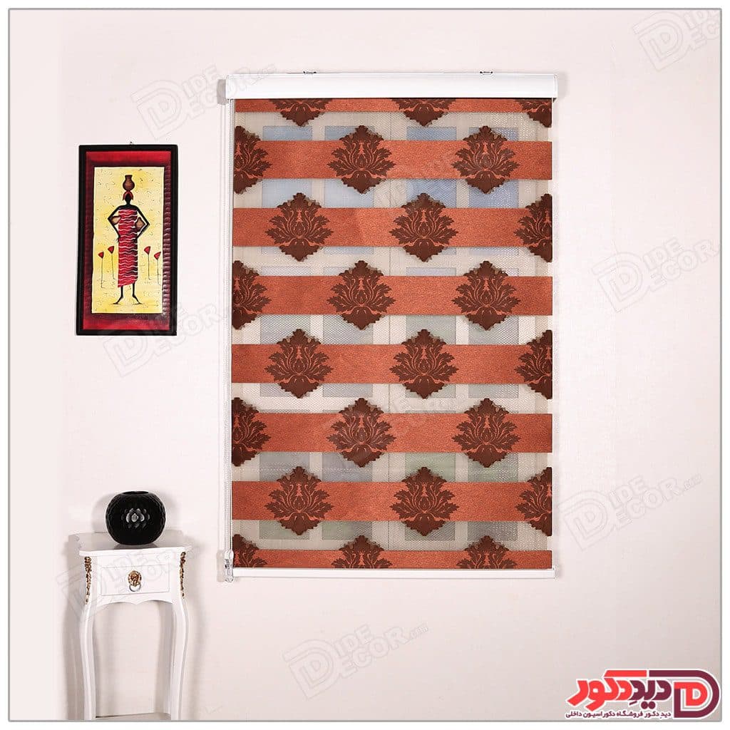 پرده زبرا ترک مدل گل دار کد JL-326-10