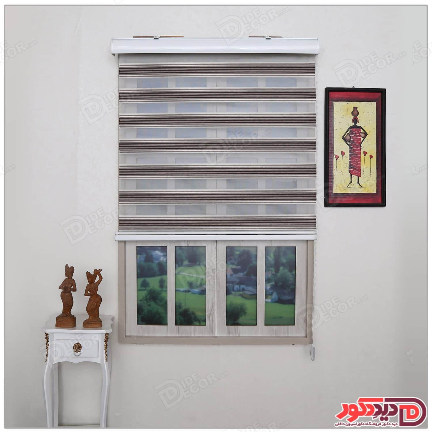 پرده زبرا ترک مدل پلیسه دار کد SND-5012-106