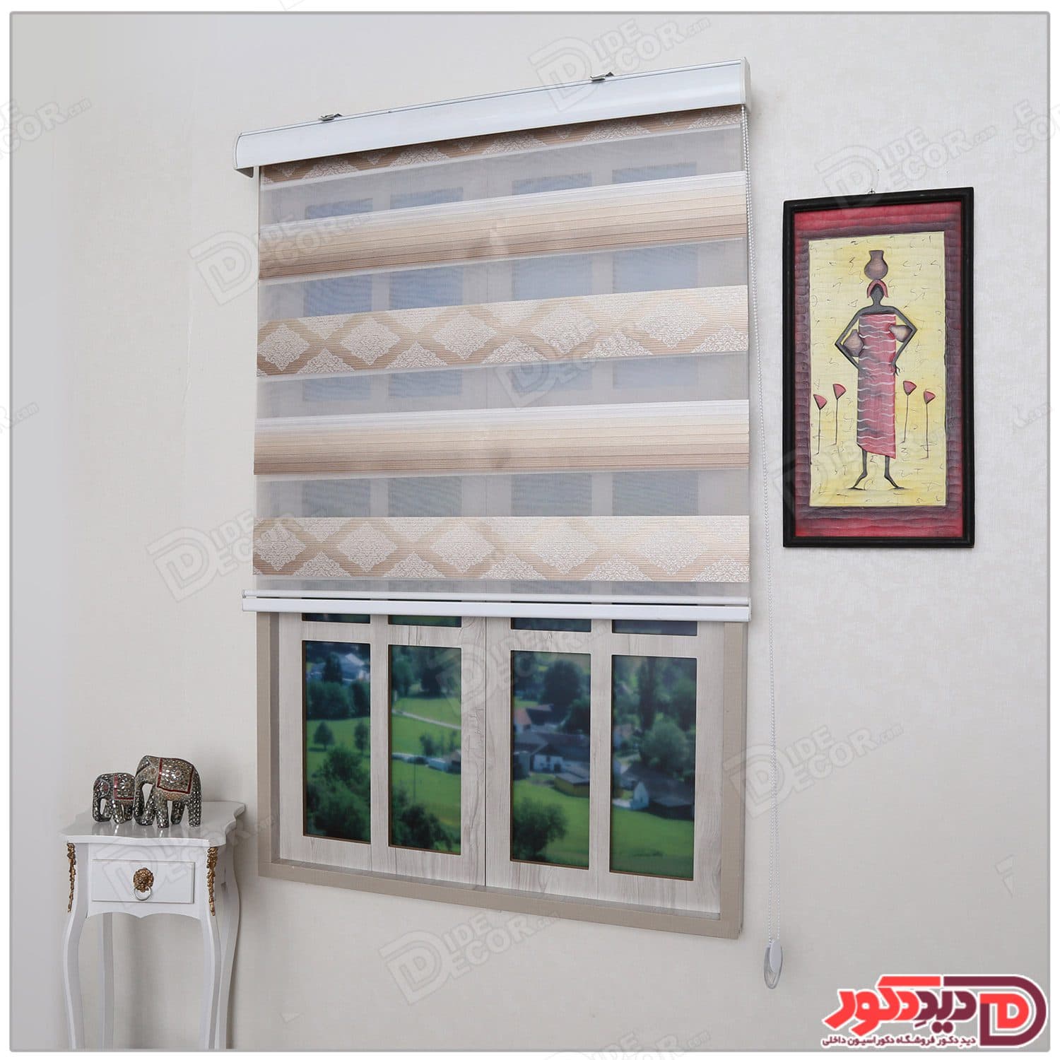 پرده زبرا ترک مدل پلیسه دار کد SNJ-5028-111