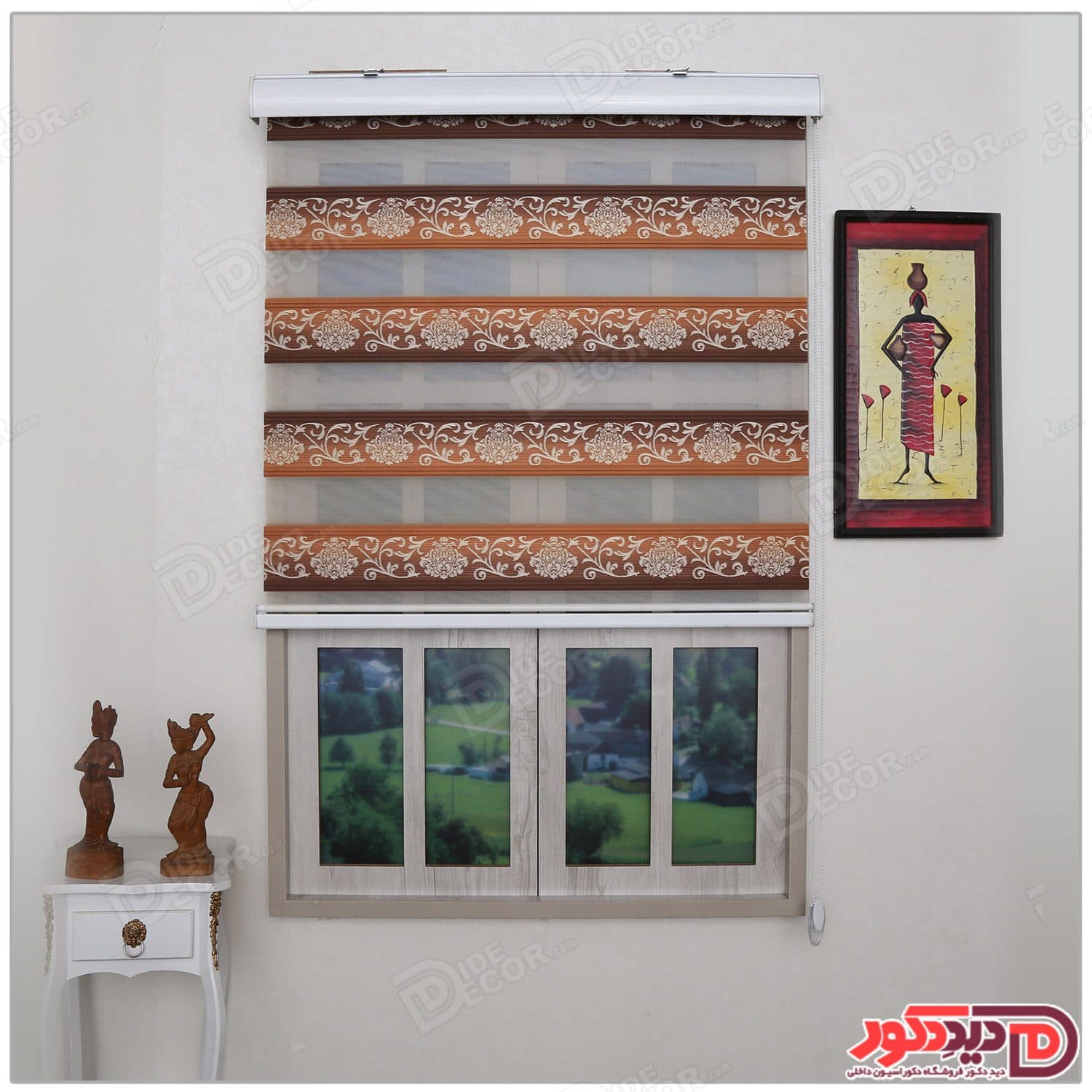 پرده زبرا ترک مدل پلیسه دار کد SNJ-5004-102