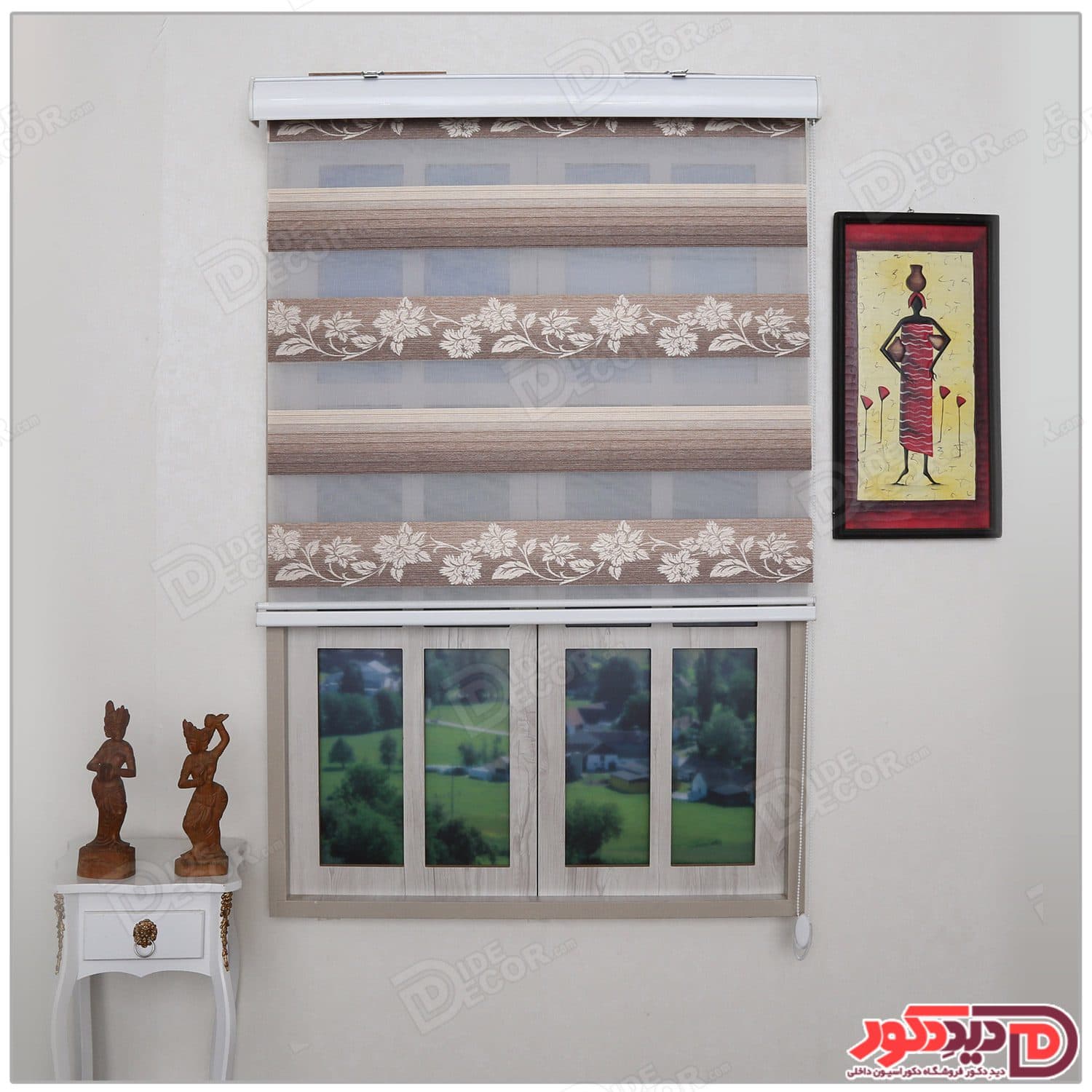 پرده زبرا ترک مدل پلیسه دار کد SNJ-5019-102