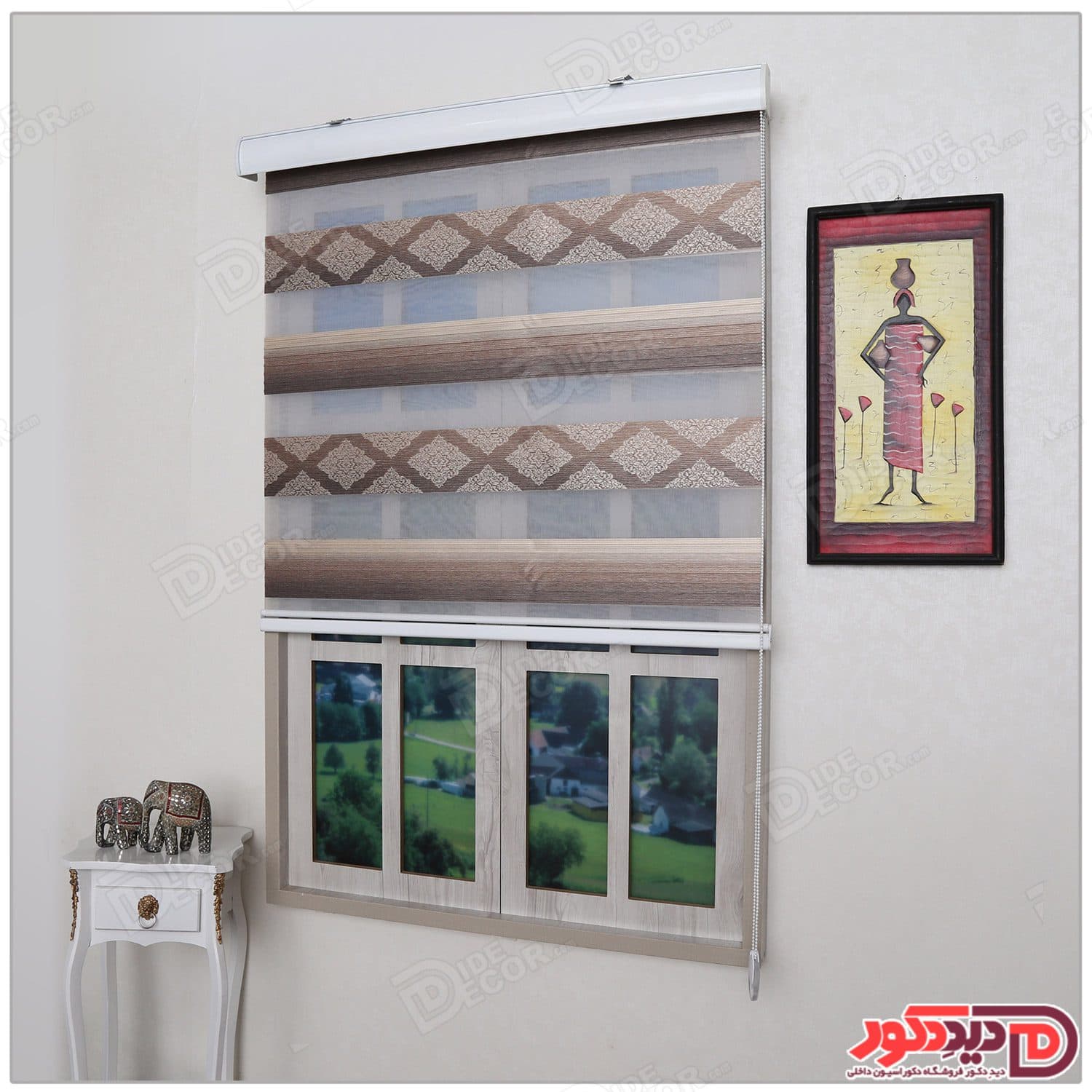 پرده زبرا ترک مدل پلیسه دار کد SNJ-5028-102