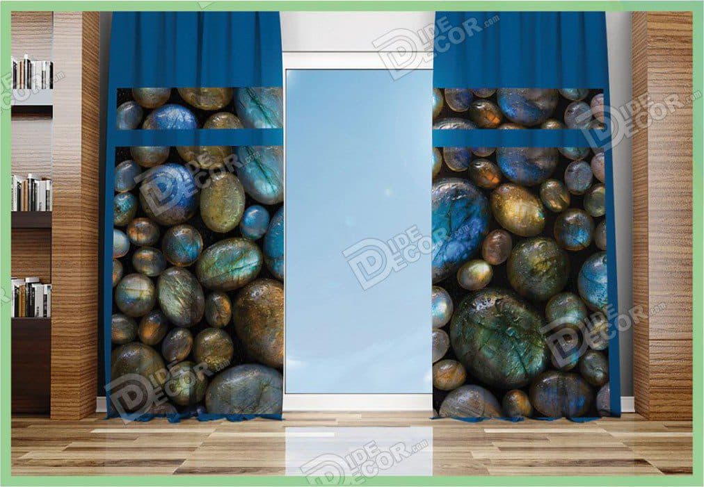 پرده پانچ مخمل چاپی طرح طبیعت کد M-77