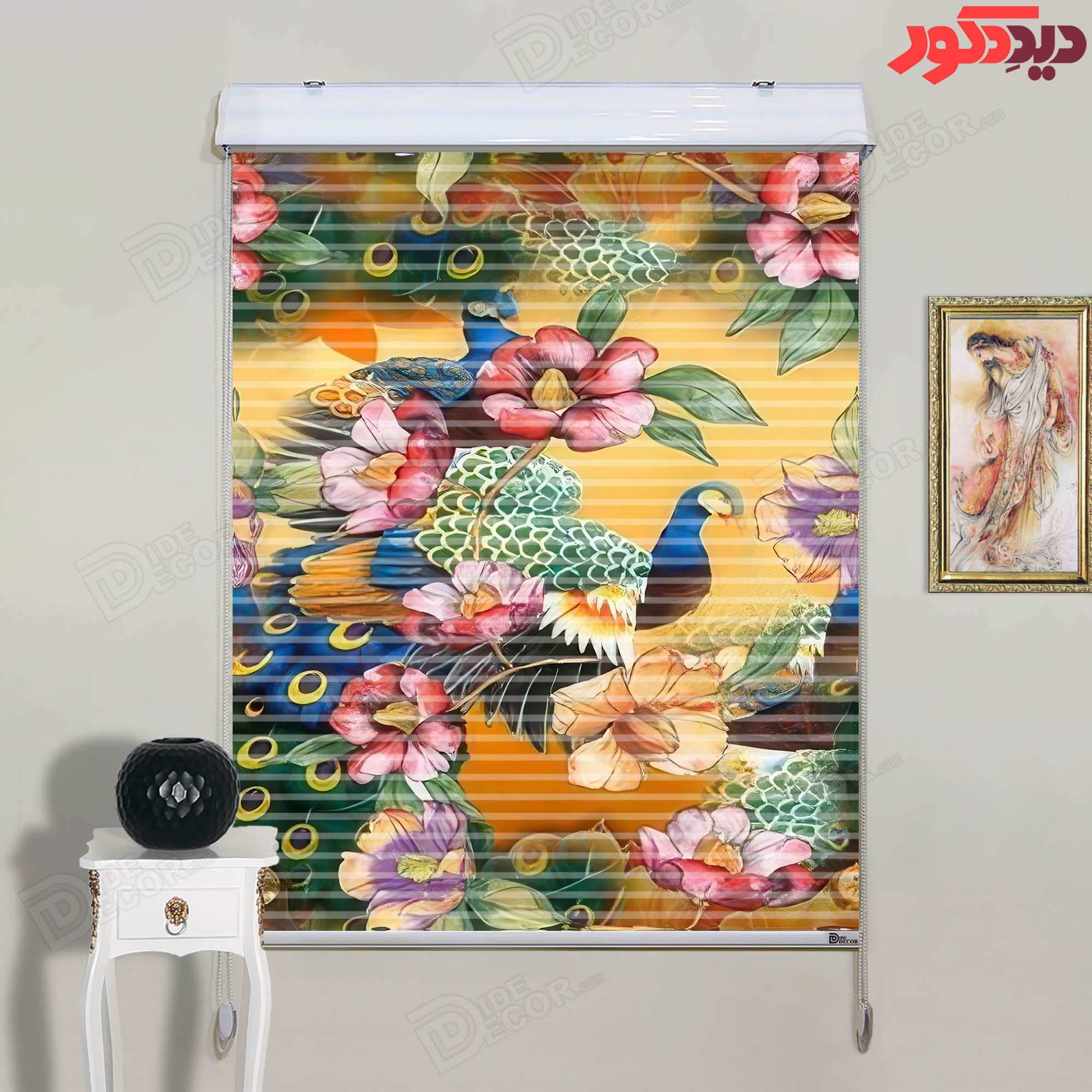 پرده زبرا دومکانیزم تصویری چاپی تور و پارچه کد AZD-103