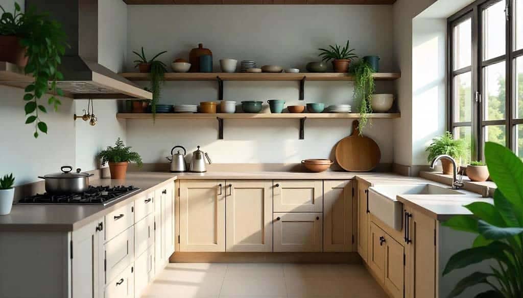 ایده های شیک برای اپن آشپزخانه - کابینت های مینیمال طرح چوب