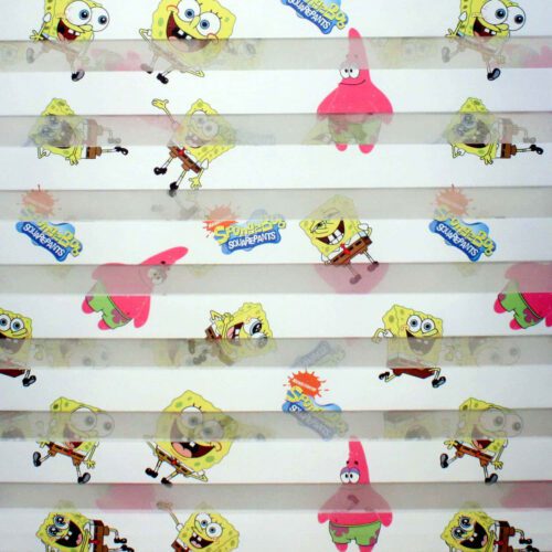 پرده زبرا کودک تصویر از کارتون باب اسفنجی H-119-4