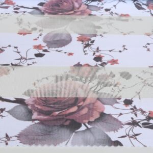 پرده زبرا چاپی گلدار  کد H-109 -1