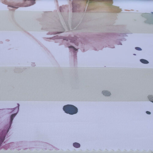 پرده زبرا چاپی گلدار  کد H-137 -1