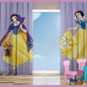 پرده پانچ کودک کد K-72 با طرح مناسب اتاق دخترانه ای از پرنسس والت دیزنی به نام سفید برفی (و هفت کوتوله) Snow White است.