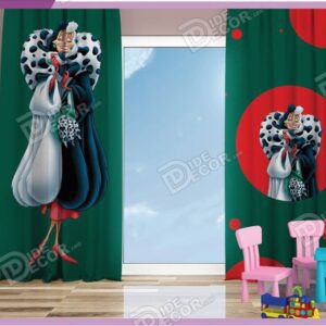 پرده پانچ کودک کد K-73 به رنگ سبز با طرح شخصیت کارتونی انیمیشن سینمایی صد و یک سگ خالدار Dalmatians 101