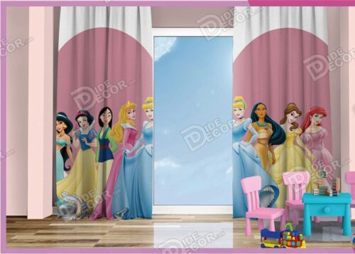 پرده پانچ کودک کد K-75 به رنگ صورتی و با شخصیت های دخترانه انیمیشن های کارتونی سیندرلا و سفید برفی و بل در دیو و دلبر و راپونزل است پرده پانچ کودک کد K-75 به رنگ صورتی و با شخصیت های دخترانه انیمیشن های کارتونی سیندرلا و سفید برفی و بل در دیو و دلبر و راپونزل است