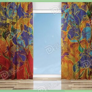 پرده پانچ گل دار کد M-112