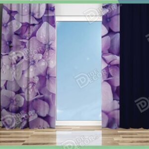 پرده پانچ با گل های ارغوانی M-117