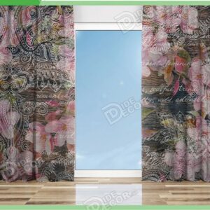 پرده پانچ گل دار کد M-127