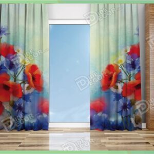 پرده پانچ گل دار کد M-134