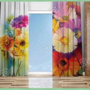 پرده پانچ گل دار کد M-138