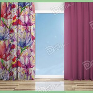 پرده پانچ گل دار کد M-154