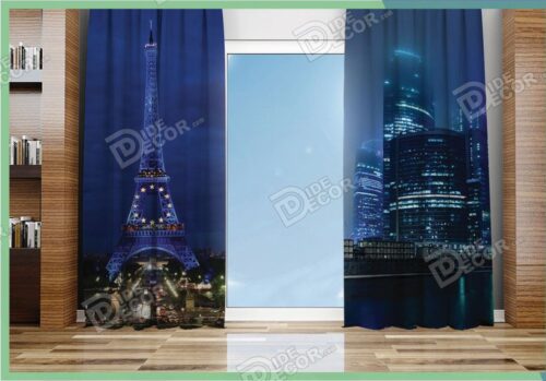 پرده پانچ منظره شب پاریس و برج ایفل M-69