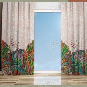 پرده پانچ گل دار کد P-03