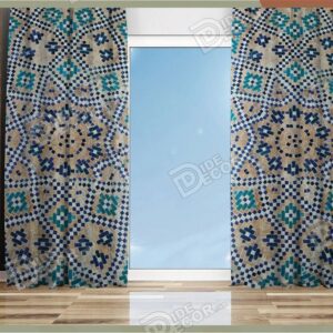 پرده پانچ کلاسیک کد P-21 دارای طرح سنتی کاشی کاری سنتی سقف مسجد