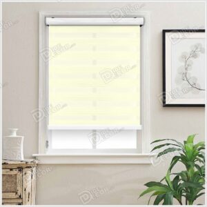 پرده زبرا چاپی تک رنگ کد ZCO-80 با رنگ شیری Lightyellow