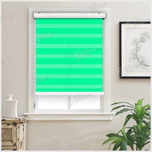 پرده زبرا چاپی تک رنگ کد ZCO-94 پرده رنگ یشمی سیر Medium spring green