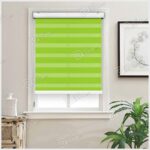 پرده زبرا چاپی تک رنگ کد ZCO-95 پرده رنگ سبز لجنی Yellow green