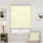 پرده شید چاپی تک رنگ کد SCO-80 رنگ شیری Light yellow