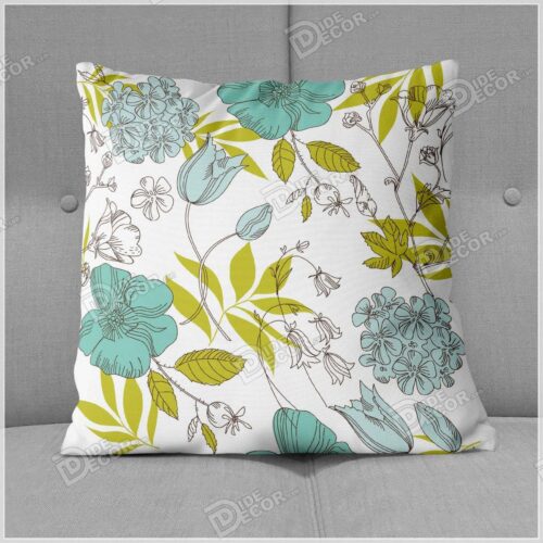 کوسن گل سبز تیره و برگ سبز روشن PFP-07