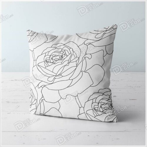 کوسن گلدار گل رز سیاه بزرگ CFPP-89