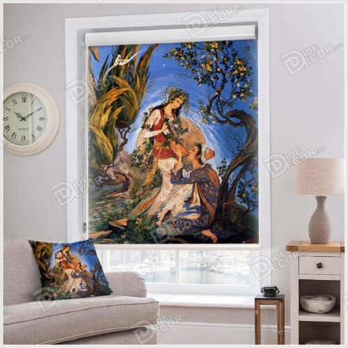 پرده شید نقاشی کد SCP-15 با طرح مینیاتور محمود فرشچیان بوده و با تصویر دختر و پسری در حال نوشیدن با کاسه می باشد پرده شید نقاشی کد SCP-15 با طرح مینیاتور محمود فرشچیان بوده و با تصویر دختر و پسری در حال نوشیدن با کاسه می باشد