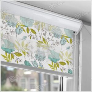 پرده زبرا تصویر گل لاله و سنبل و شقایق به رنگ سبز و سفید ZFP-23