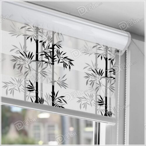 پرده زبرا گیاه نی بامبو مشکی سیاه ZFP-53