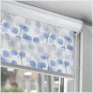 پرده زبرا برگ آبی سفید ZFP-64