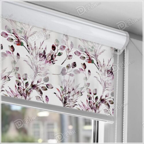 پرده زبرا گل بنفش سفید ZFP-66 پرده زبرا گل بنفش سفید ZFP-66