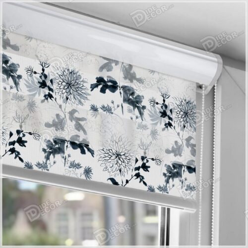 پرده زبرا گل داوودی رنگ مشکی سیاه دودی ZFP-68 پرده زبرا گل داوودی رنگ مشکی سیاه دودی ZFP-68