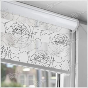 پرده زبرا گلدار گل رز سیاه بزرگ ZFP-89-1