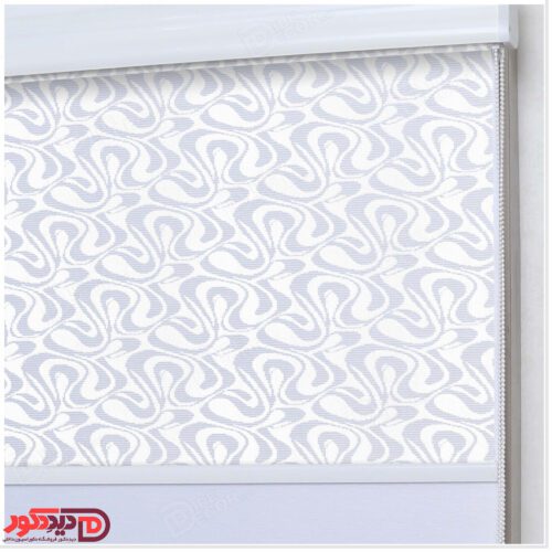 پرده دو مکانیزه راشل طرح موج و خطوط نا مرتب رنگ سفید کد 01-3513 white color shades blinds