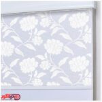 پرده دابل شید راشل گل بزرگ رنگ سفید کد 01-3514 white flower double shades blinds