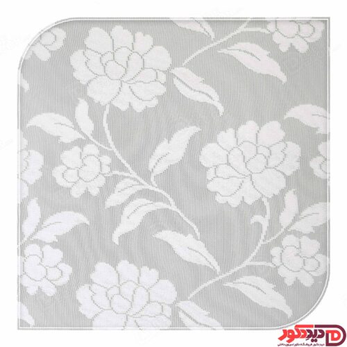 پرده دو مکانیزم راشل گل های درشت رنگ سفید کد 01-3514 white flower double shades blinds